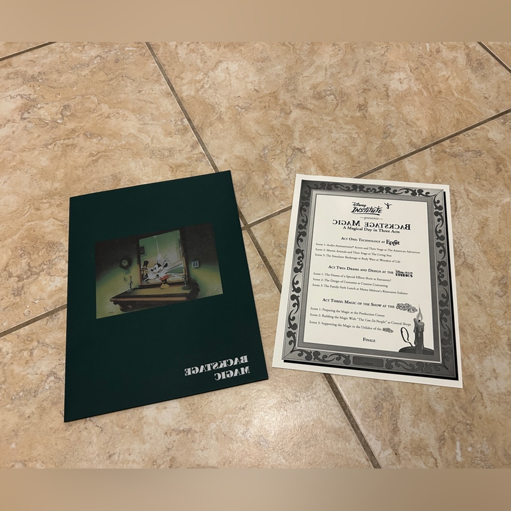 Disney Collectible Thru the Mirror Mickey Mouse Backstage Magic Folder Schedule